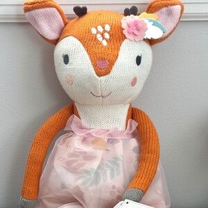 NWT The Peanutshell MEADOW The DEER Knit 14” Plush Stuffed Animal Toy Tutu Fawn